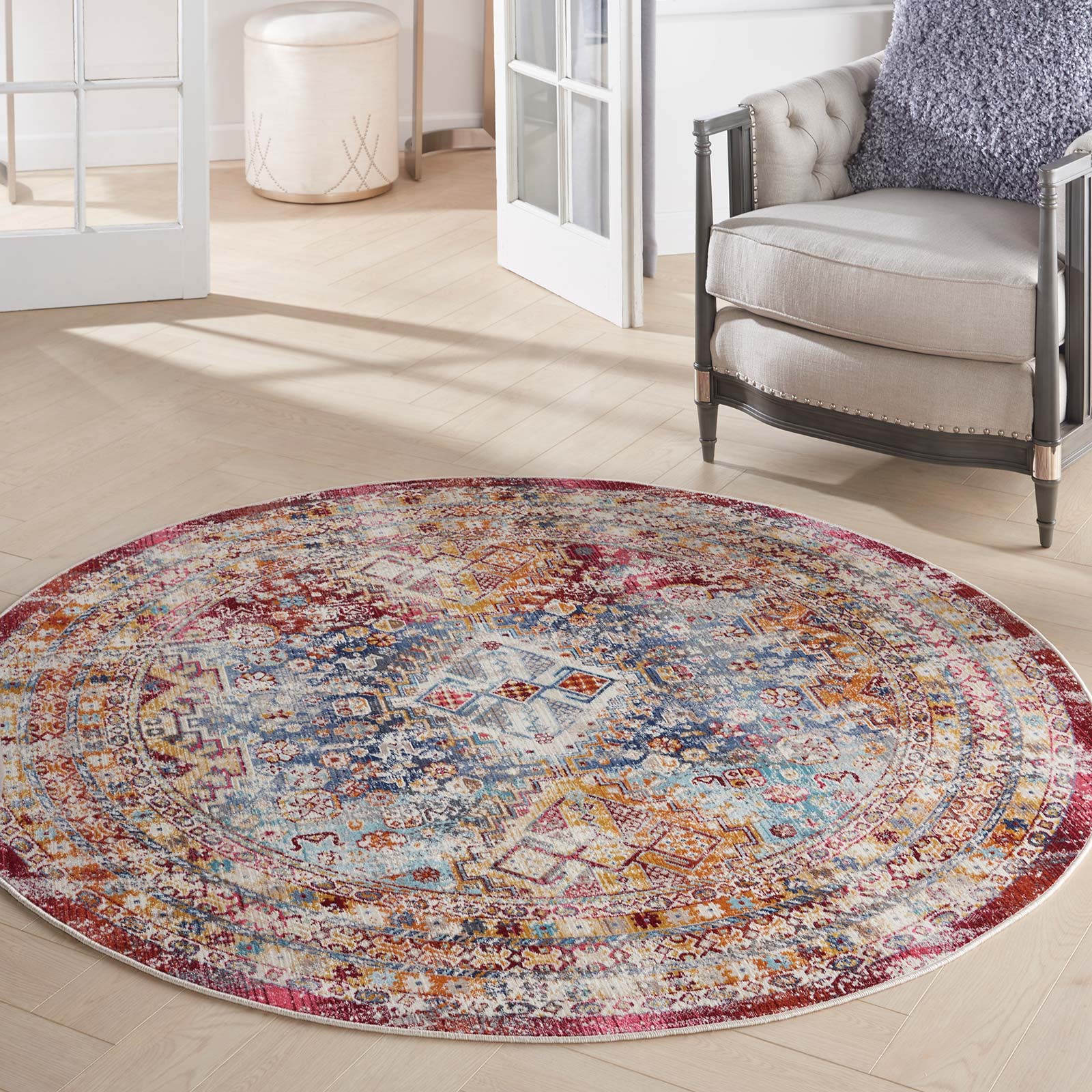 Nourison Teppich Vintage Kashan VKA09 MULTI MULTICOLOR 6XRND 099446852458 interior 1