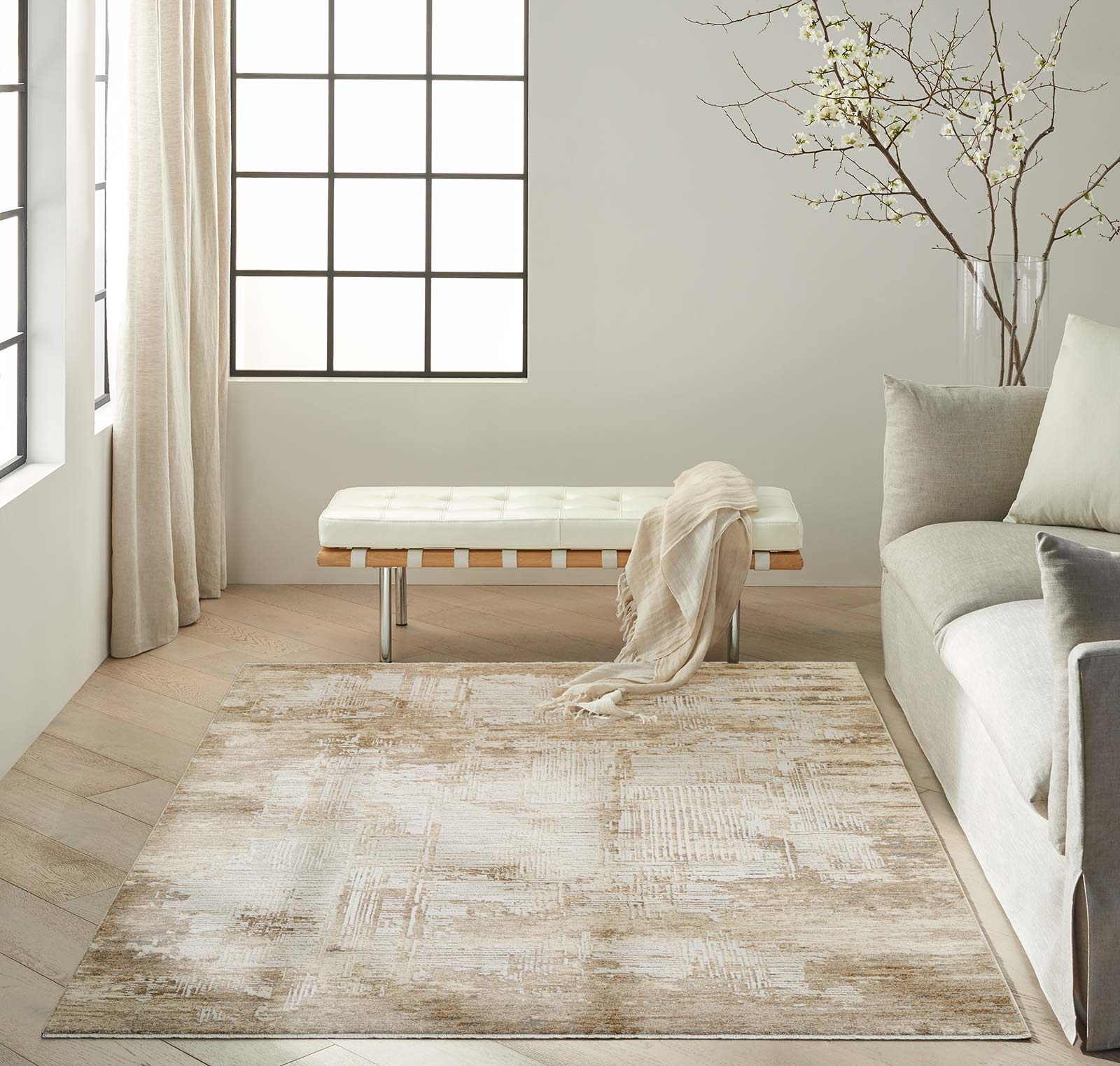 Calvin Klein Teppich Summit CK078 SUM02 MOCIV MOCHA IVORY 5x8 841491143179 interior 3