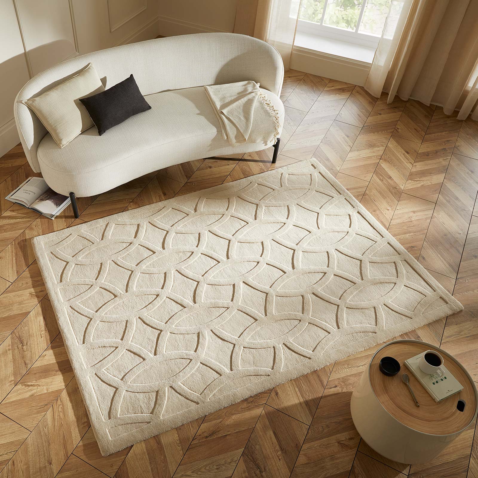 Concept Looms Teppich Priory PR 101 CIRCLES BEIGE