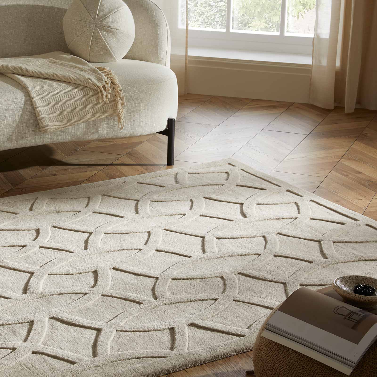 Concept Looms Teppich Priory PR 101 CIRCLES TAUPE interior 3