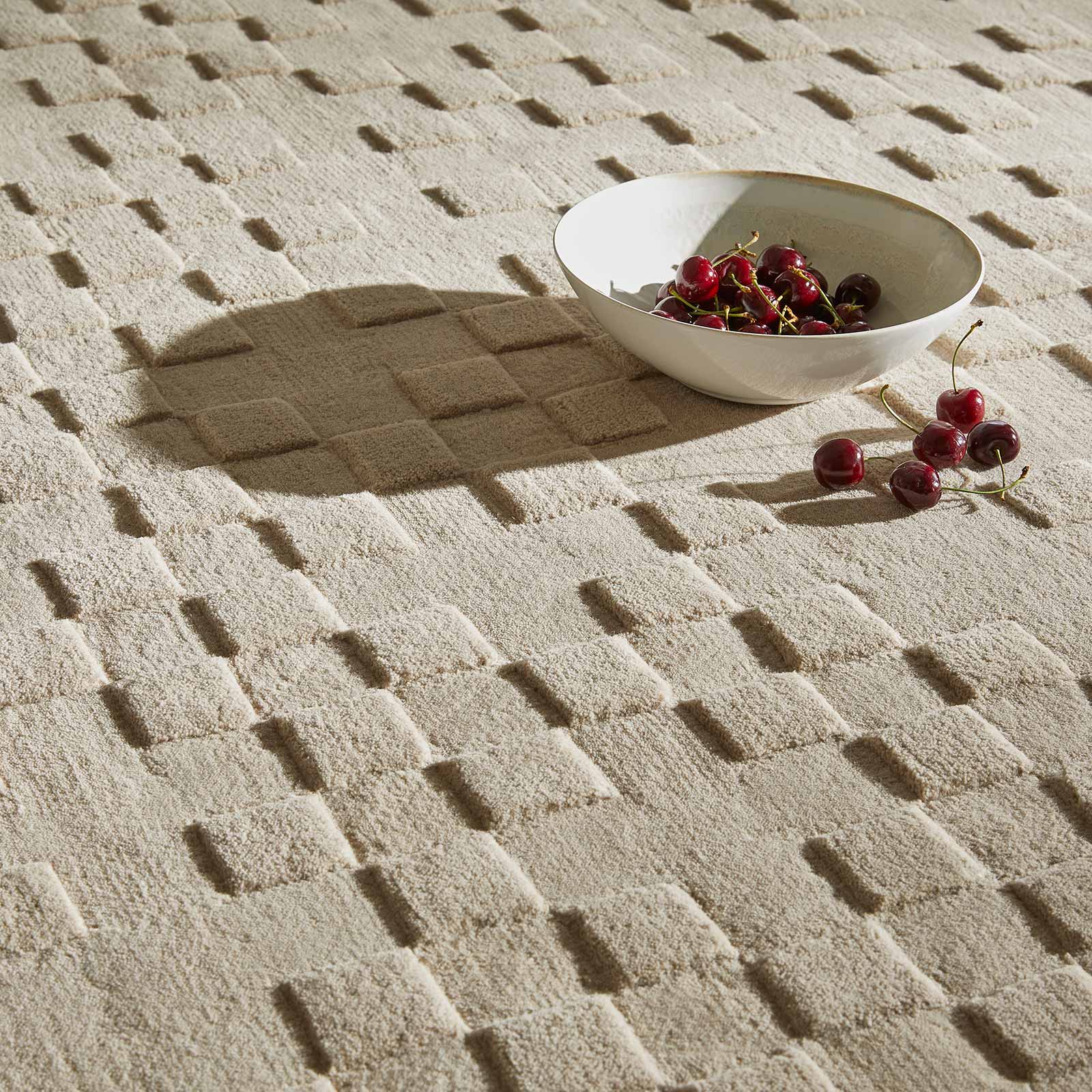 Concept Looms Teppich Priory PR 102 SQUARES TAUPE interior 1