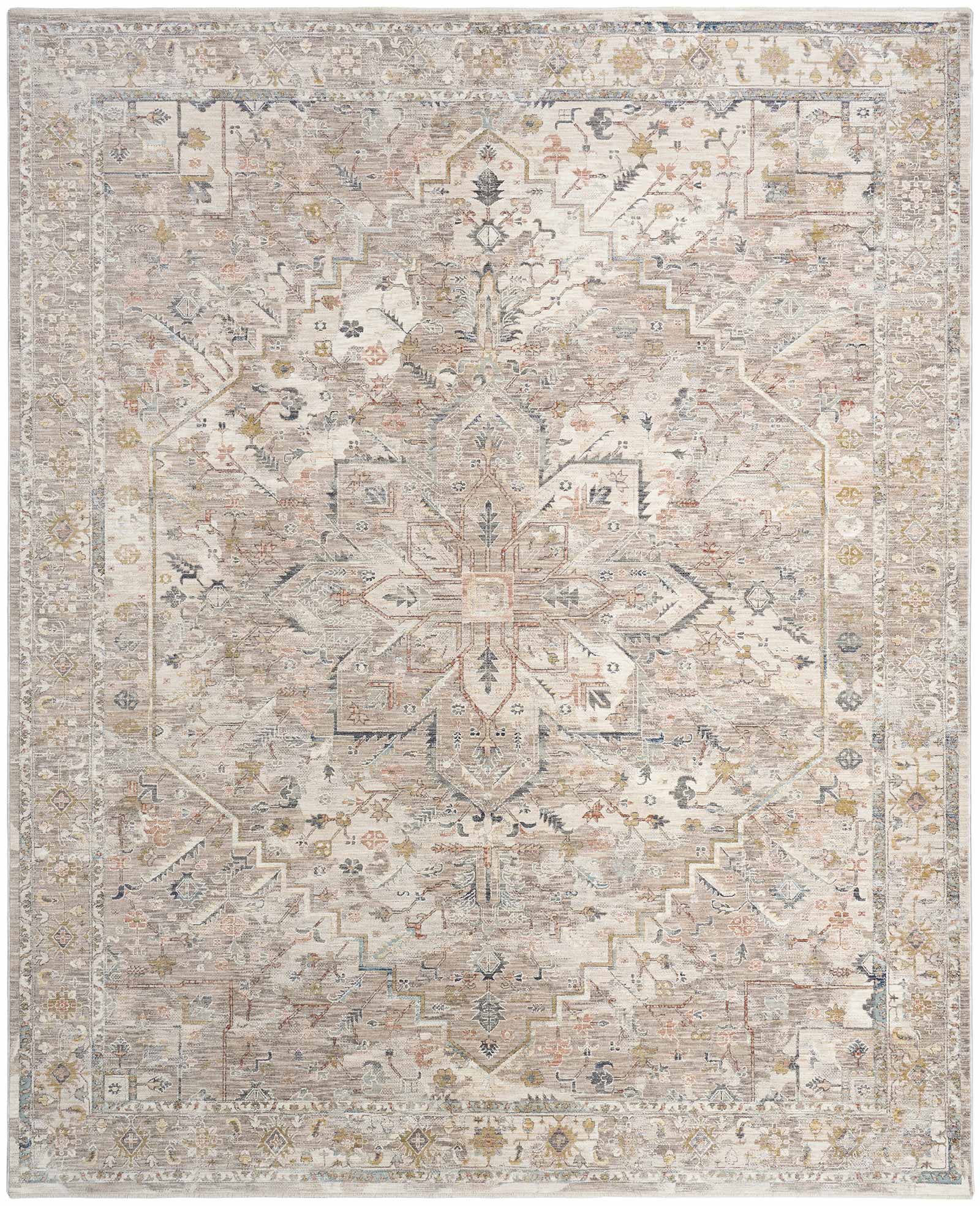 Nourison Teppich Antique Fusion ANF02 IVMTC IVORY MULTICOLOR 5x8 841491157756