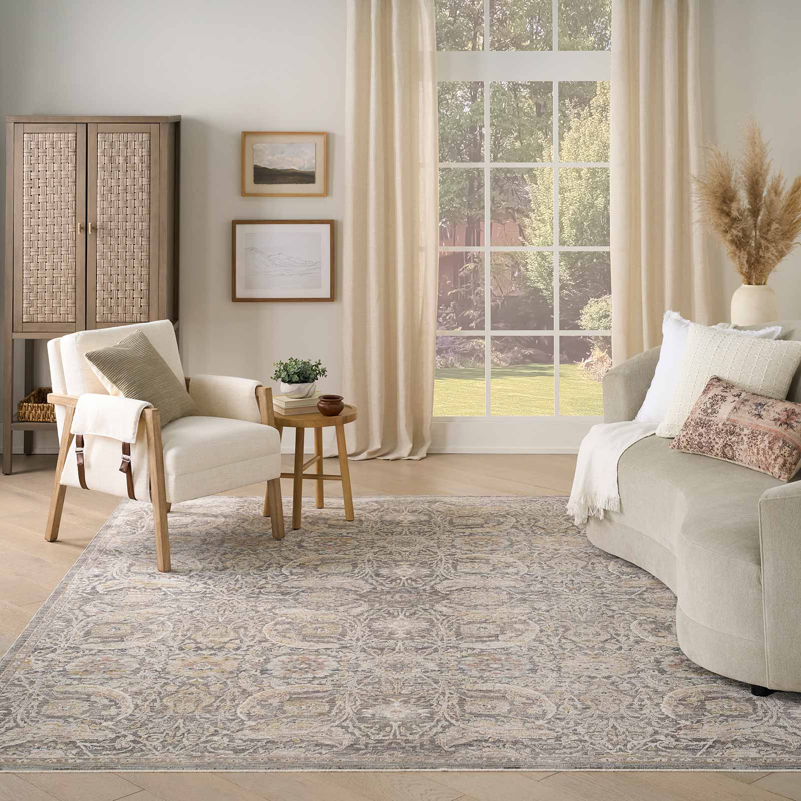 Nourison Teppich Antique Fusion ANF03 CHAMT CHARCOAL MULTICOLOR 5x8 841491157831 interior 3
