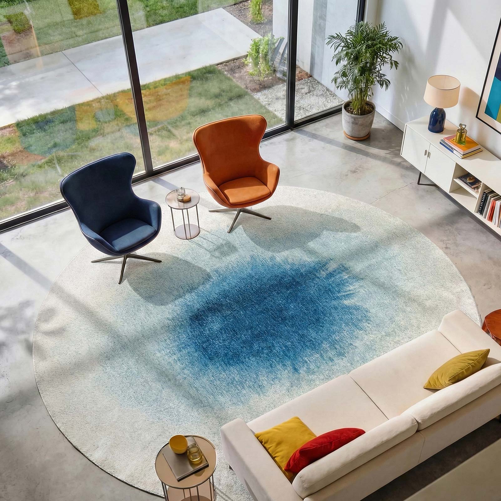 Louis De Poortere teppich Meditation 2102 Drop Dream in Blue interior